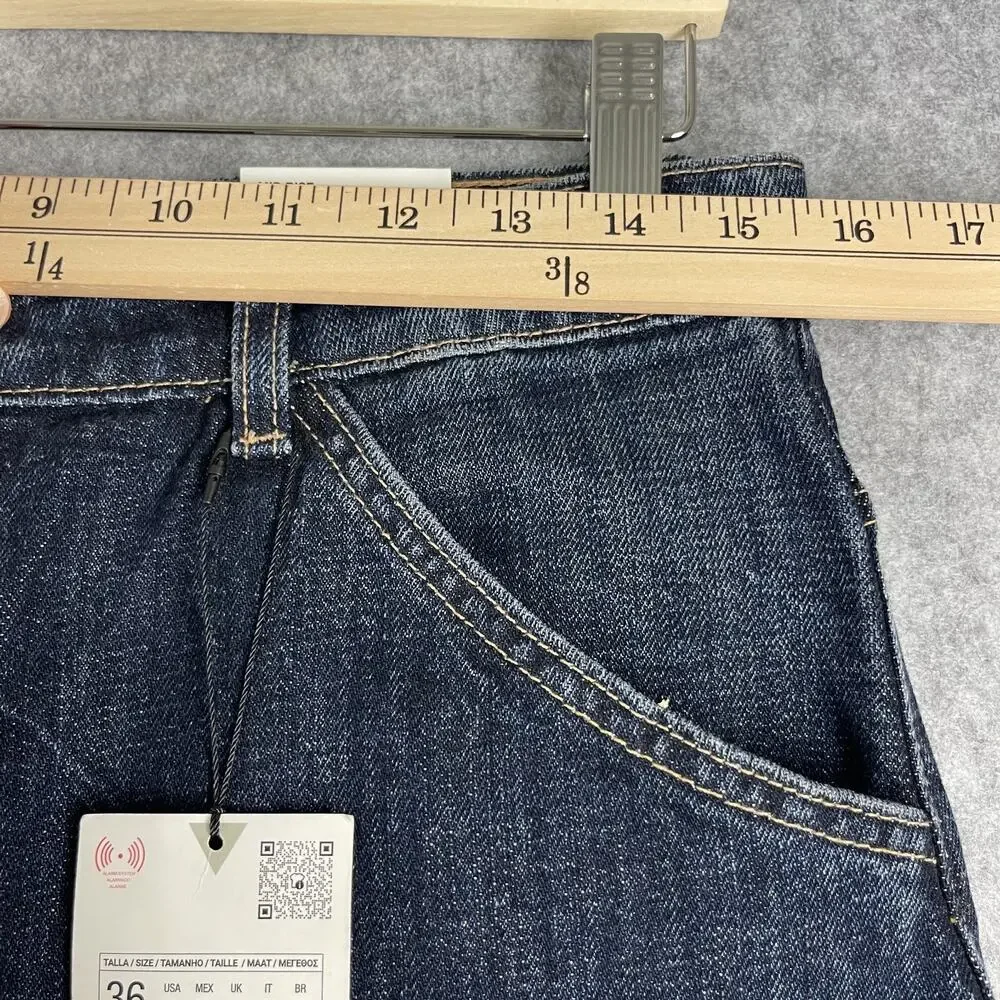 Zara Banana Leg Fit Jeans Womens‎ 4 Dark Wash Mid Rise Baggy Skater Grunge NEW